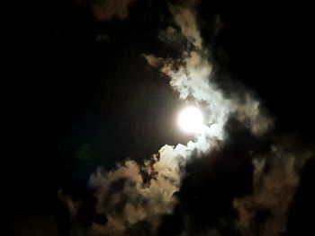 Low angle view of moon in sky