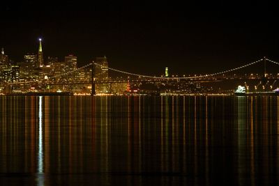 Illuminated cityscape at night