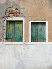 Windows in the house in venice