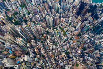 Aerial view of modern buildings in city