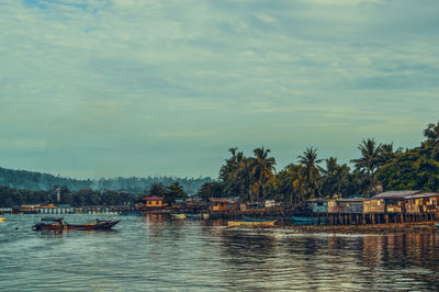 Scenic view of river against sky