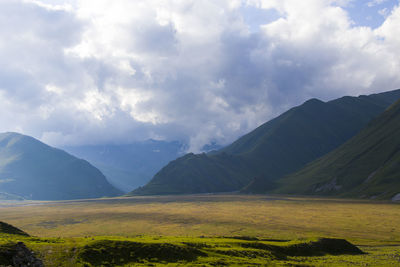 Amazing and beautiful mountain range landscape, peak and hill in georgia.