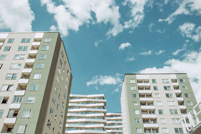 Low angle view of residential buildings against sky