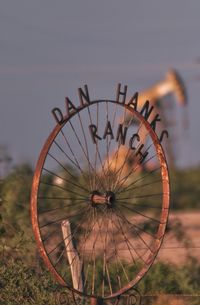 Close-up of bicycle wheel