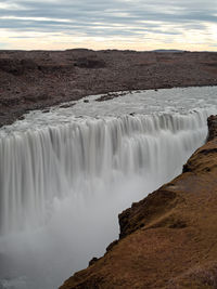 Scenic view of waterfall