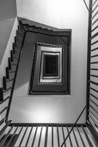 Low angle view of spiral staircase of building