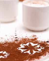 Close-up of instant coffee on table