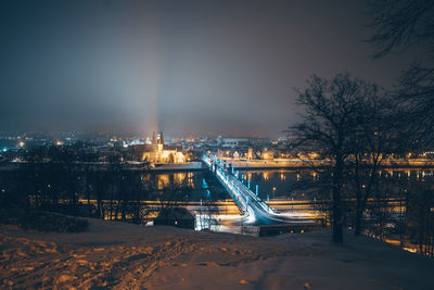 Illuminated city at night