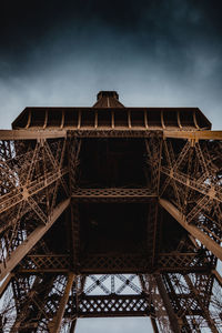 Low angle view of eiffel tower against sky 