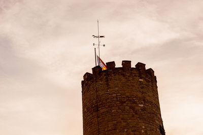 Low angle view of old building against sky