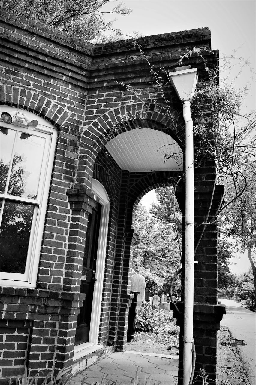 LOW ANGLE VIEW OF OLD BUILDING AND TREE