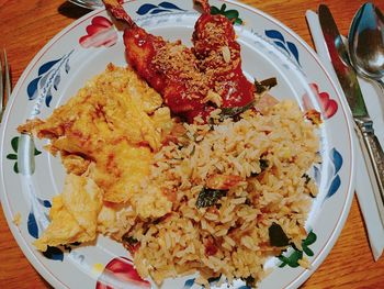 Close-up of food in plate on table