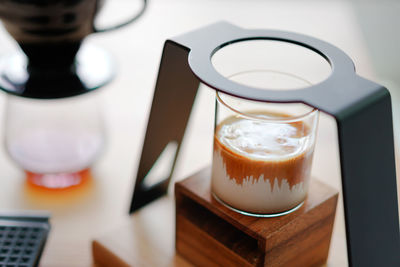 Close-up of coffee on table