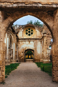 The ruins of the gothic church of the stone monastery in aragon.