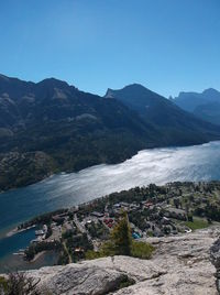 Scenic view of mountains against clear sky