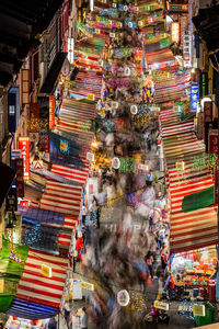 High angle view of city street