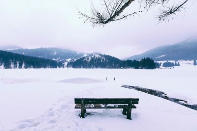 Scenic view of snow covered landscape