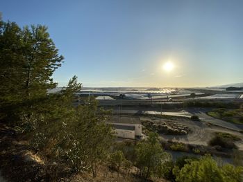 Scenic view of landscape against sky during sunset