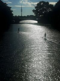 Reflection of trees in river