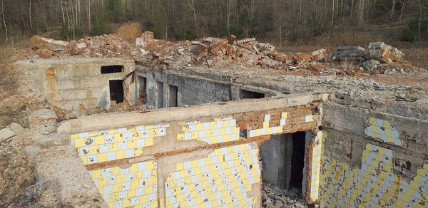 High angle view of abandoned building