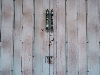 Closed door of old building