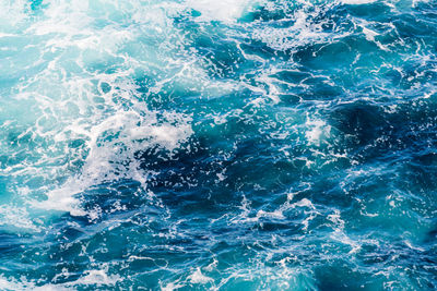 High angle view of swimming in sea