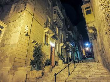 Low angle view of illuminated building