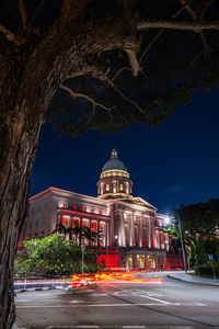 Illuminated building at night