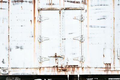 Full frame shot of old rusty metal door