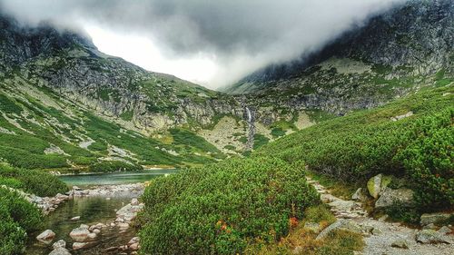 Scenic view of mountains against sky