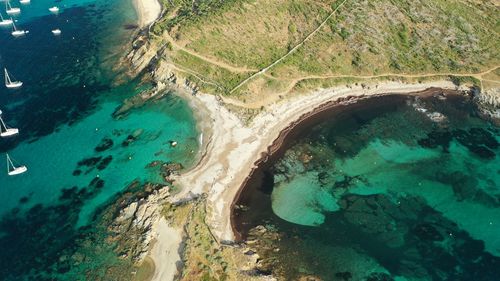 High angle view of sea shore