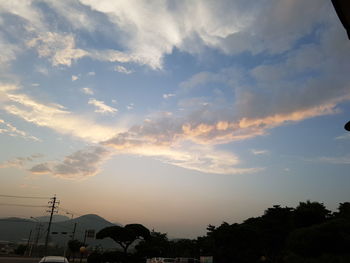 Silhouette trees against sky during sunset