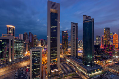 Beautiful doha skyline sunset time