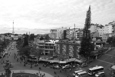 City street against cloudy sky