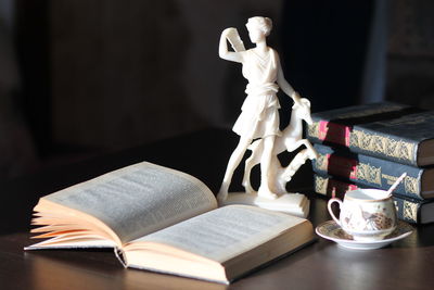 Close-up of books on table