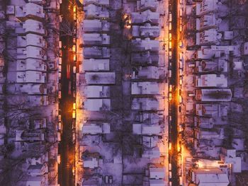 Full frame shot of illuminated city at night