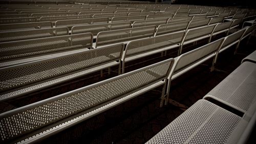 High angle view of empty chairs