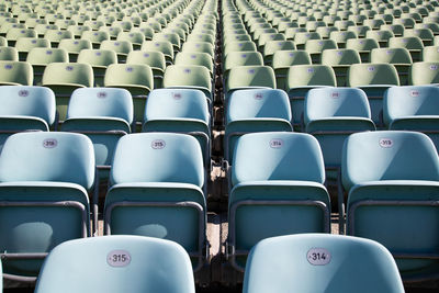 Full frame shot of empty chairs