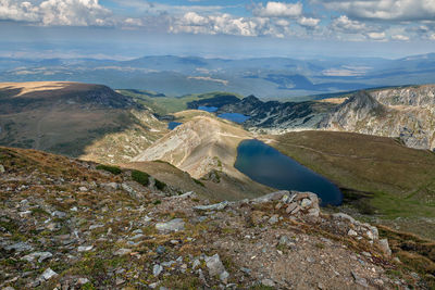 High angle view of landscape against sky