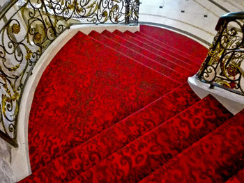 Close-up of red table