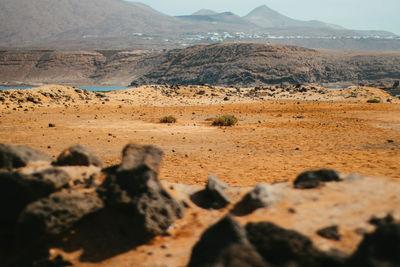 Scenic view of desert against sky