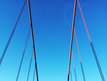 Low angle view of suspension bridge