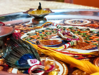 Close-up of food on table