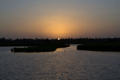 Scenic view of sea at sunset