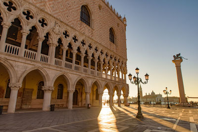 View of historic building against clear sky