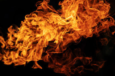 Close-up of fire against black background