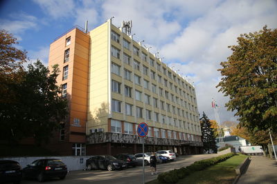 Low angle view of buildings against sky