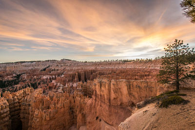 Scenic view of landscape against sky during sunset