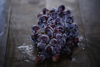 High angle view of berries on table