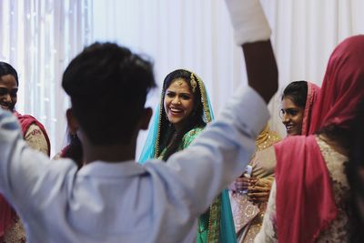 People standing in temple